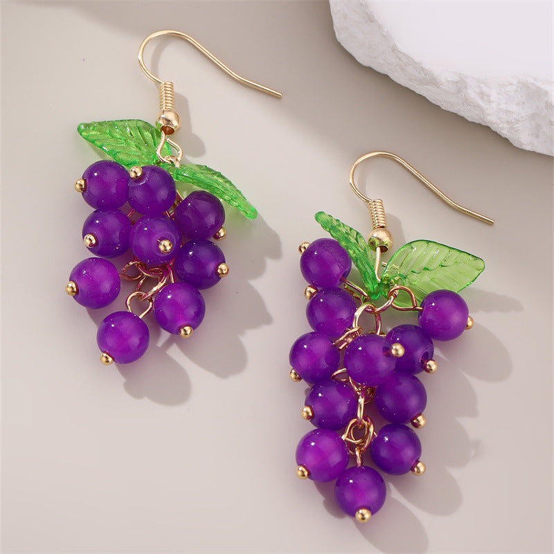 Vintage Design Grape Earrings For Women