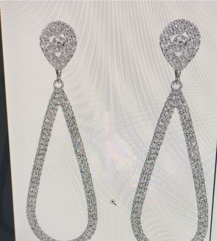 Exaggerated Rhinestone Geometric Earrings For Women