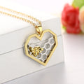 Honeycomb Bee Heart Pendant Necklaces For Women Gold Silver Color Animal Choker Necklace Fashion Wedding Jewelry