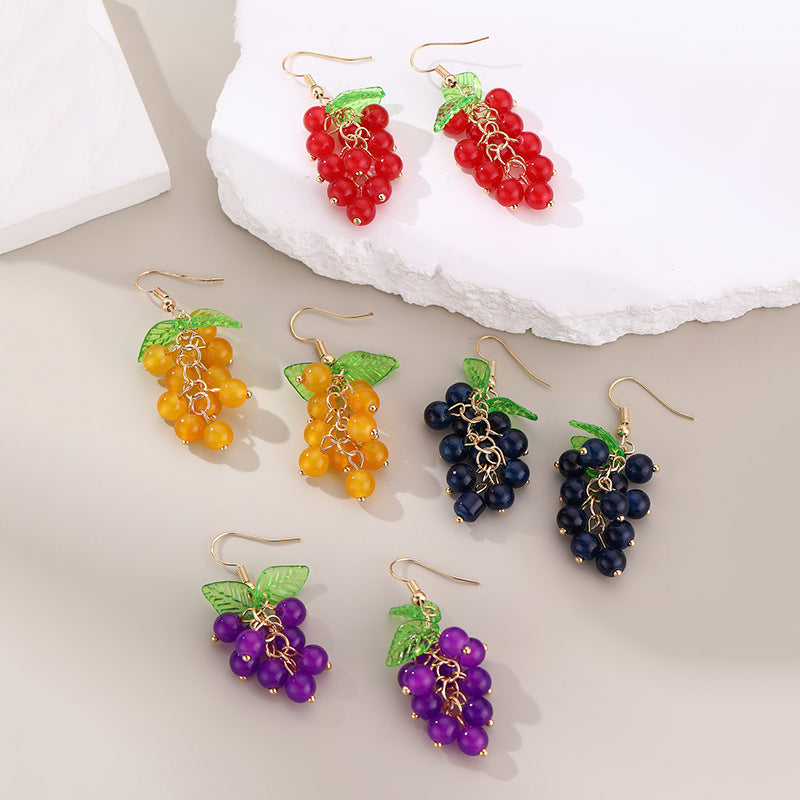 Vintage Design Grape Earrings For Women