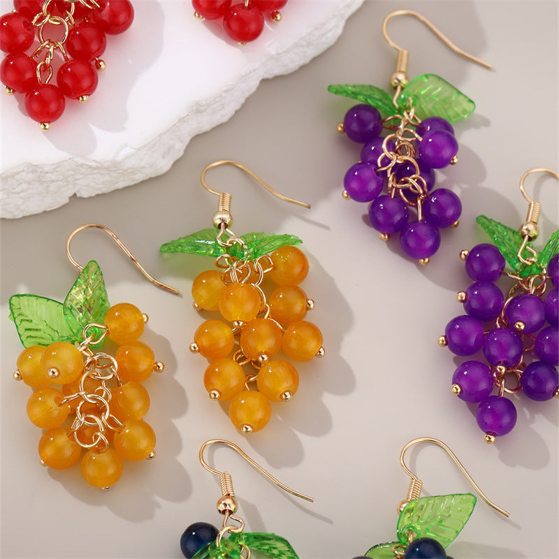 Vintage Design Grape Earrings For Women