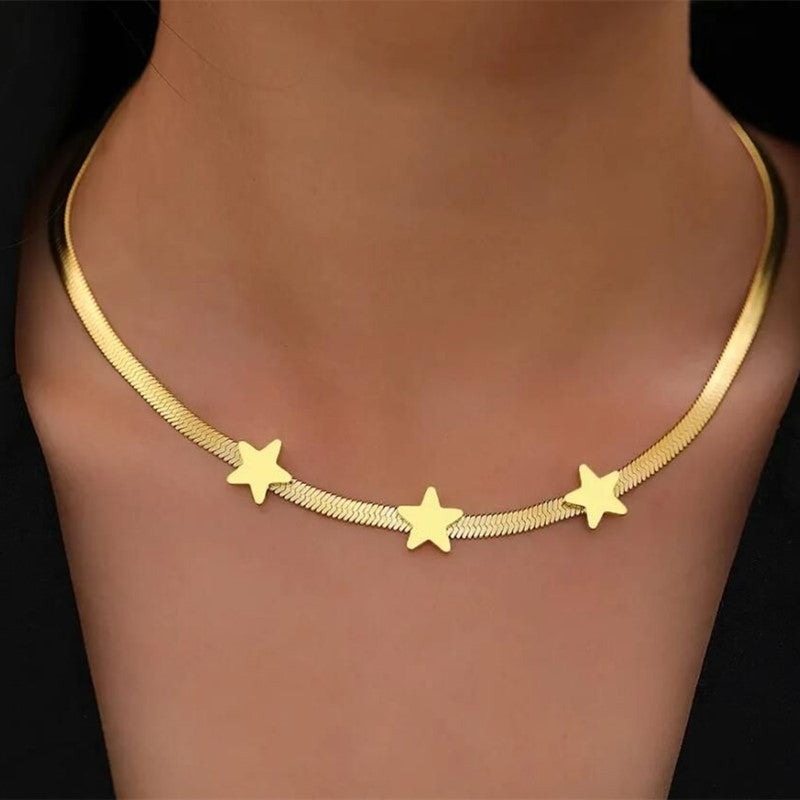 Stainless Steel Necklaces Gothic Blade Snake Chains Stars Choker Statement Light Luxury Temperament Necklace For Women Jewelry
