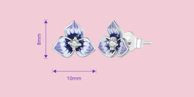 Purple Gradient Flower Earrings For Women