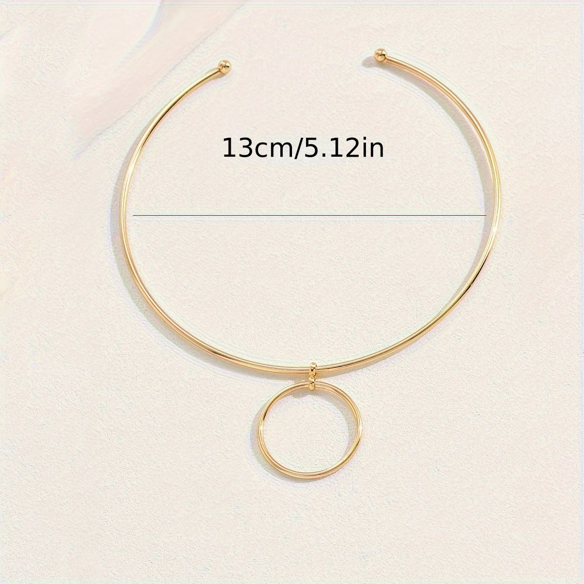 Women Collar Choker Necklace Big Circle Geometric Metal Pendants Torques Statement Necklaces